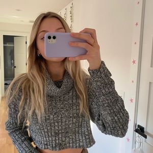 cropped turtleneck sweater